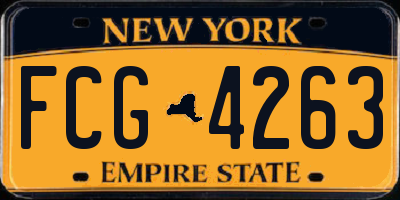 NY license plate FCG4263