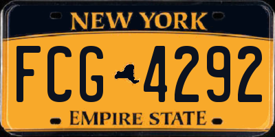 NY license plate FCG4292