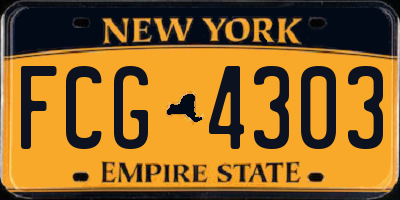 NY license plate FCG4303
