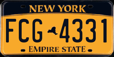 NY license plate FCG4331