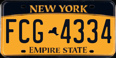 NY license plate FCG4334