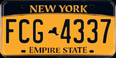 NY license plate FCG4337
