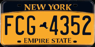 NY license plate FCG4352