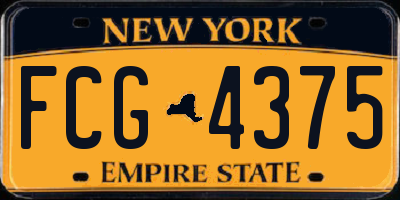 NY license plate FCG4375