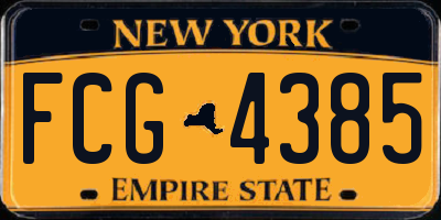NY license plate FCG4385