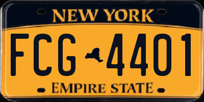 NY license plate FCG4401