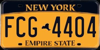 NY license plate FCG4404