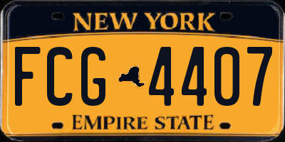 NY license plate FCG4407