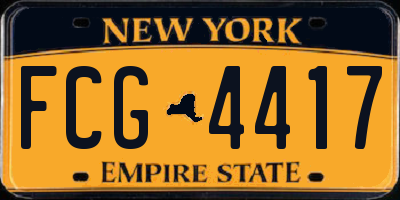 NY license plate FCG4417