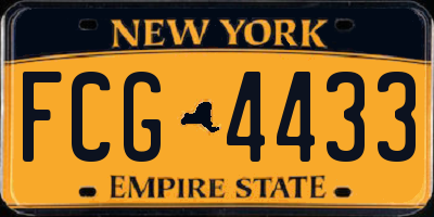 NY license plate FCG4433