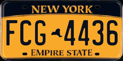 NY license plate FCG4436
