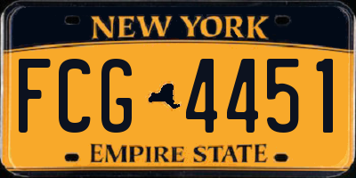NY license plate FCG4451