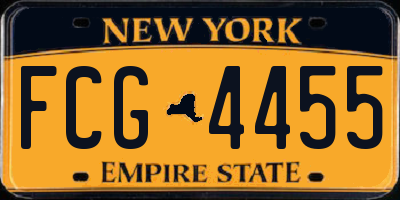 NY license plate FCG4455