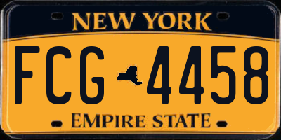 NY license plate FCG4458