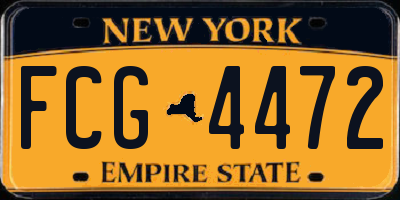 NY license plate FCG4472