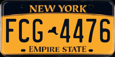 NY license plate FCG4476
