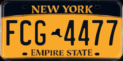 NY license plate FCG4477