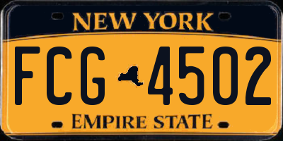 NY license plate FCG4502