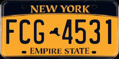 NY license plate FCG4531