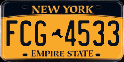NY license plate FCG4533