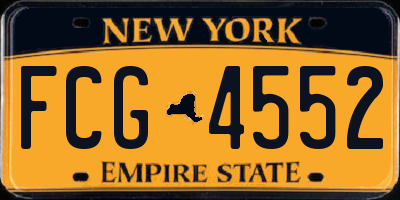 NY license plate FCG4552