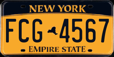 NY license plate FCG4567