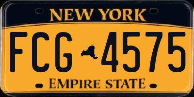 NY license plate FCG4575