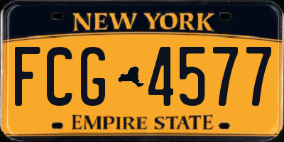 NY license plate FCG4577