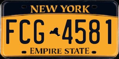 NY license plate FCG4581