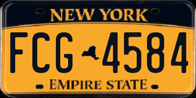 NY license plate FCG4584