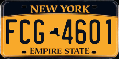 NY license plate FCG4601