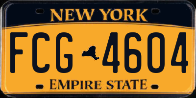 NY license plate FCG4604