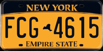 NY license plate FCG4615