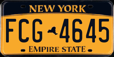 NY license plate FCG4645