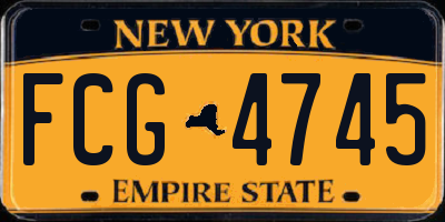 NY license plate FCG4745