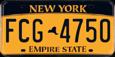 NY license plate FCG4750