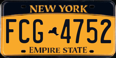 NY license plate FCG4752