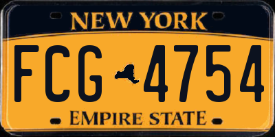 NY license plate FCG4754