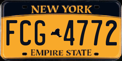 NY license plate FCG4772