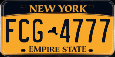 NY license plate FCG4777