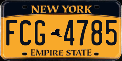 NY license plate FCG4785