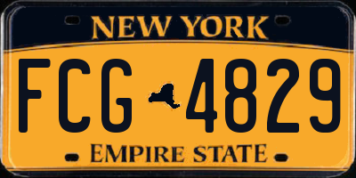 NY license plate FCG4829