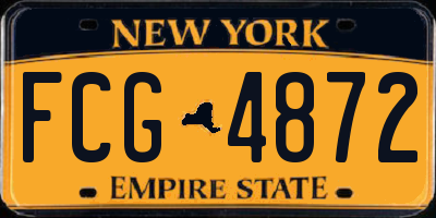 NY license plate FCG4872