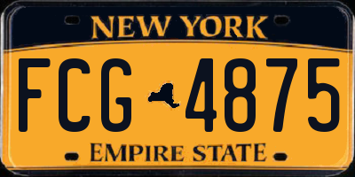 NY license plate FCG4875