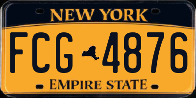 NY license plate FCG4876