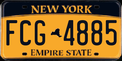 NY license plate FCG4885