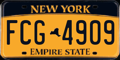 NY license plate FCG4909