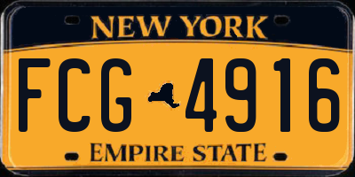 NY license plate FCG4916