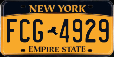 NY license plate FCG4929