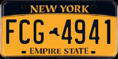 NY license plate FCG4941